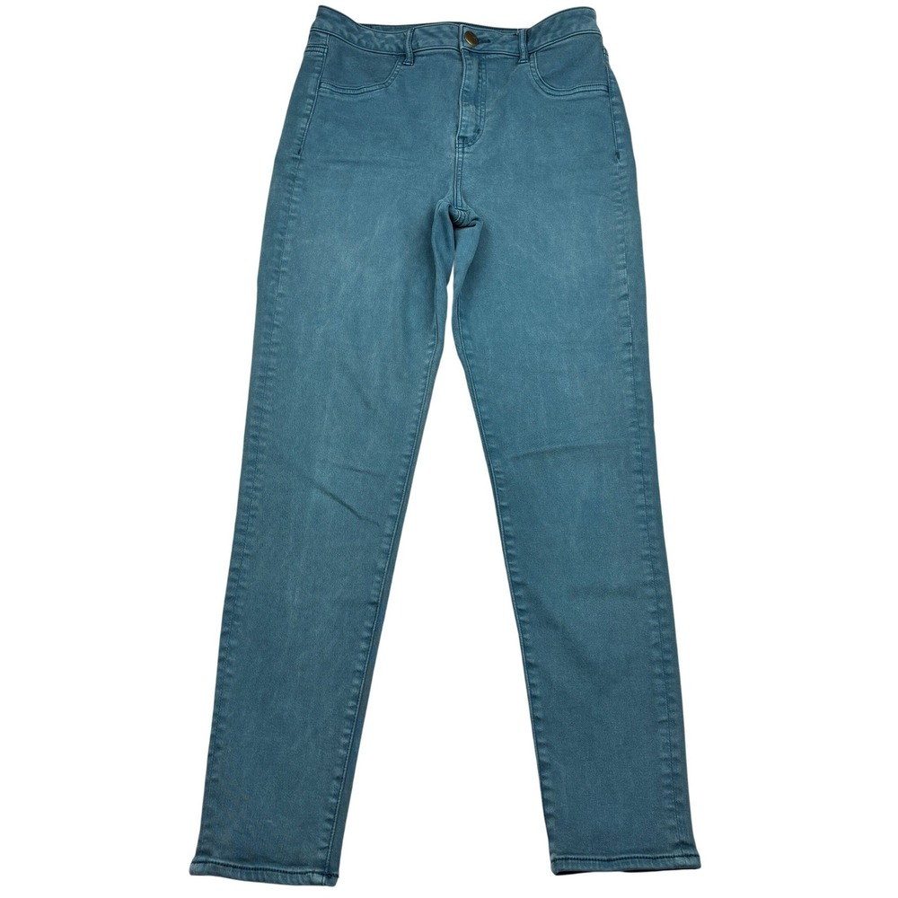 American Eagle Jeggings Womens 10 Regular Teal Blue Sky High Rise Skinny Pants